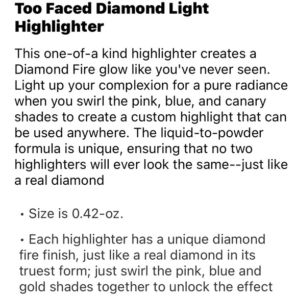Too Faced Diamond Light Highlighter - Picture 10 of 11